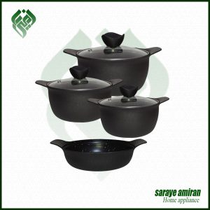 سرویس قابلمه گرانیتی 9 پارچه برند دیگ چت سایز کوچک (دانشجویی)