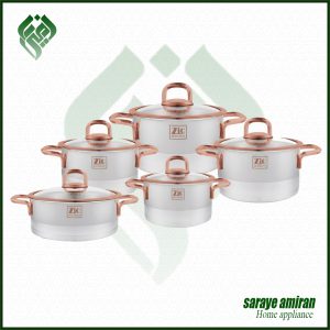سرویس قابلمه 9 پارچه استیل زیو مدل 1390-Z